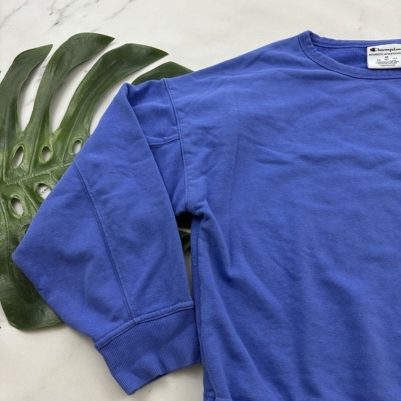 Champion Womens Cropped Pullover Sweatshirt Size M Periwinkle Purple Lounge - Picture 4 of 12